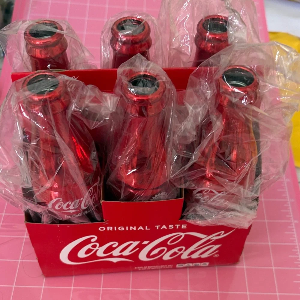 6 ATLANTA Coca Cola Red Bottles Party Pack with Iconic Atlanta Olympics era